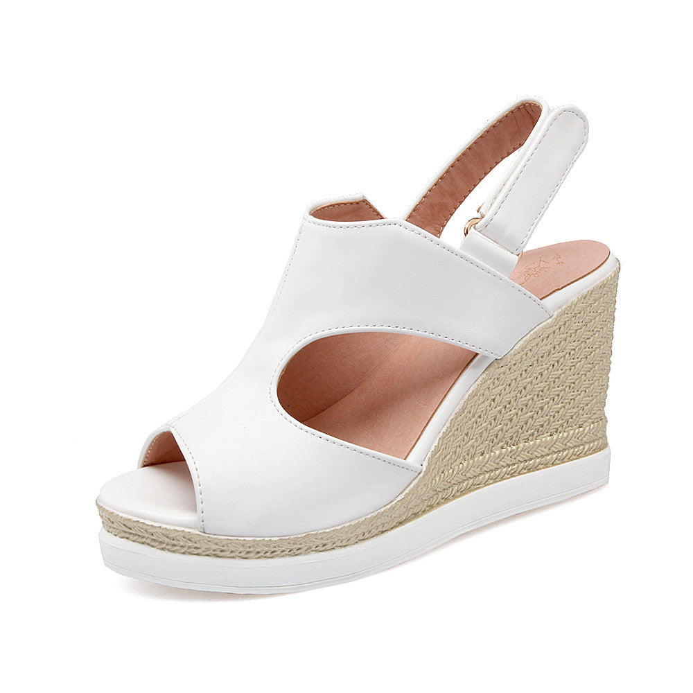 Women Buckle Wedges Sandals Platform High-heeled Shoes