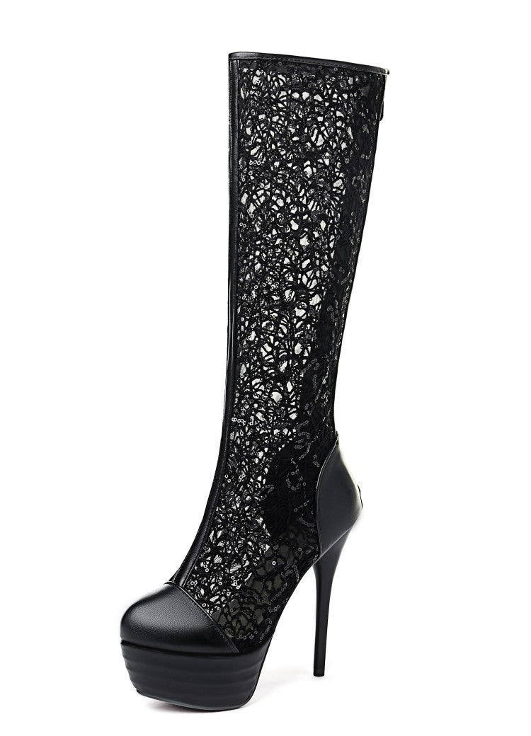 Women's High Heel Platform Cool Boots