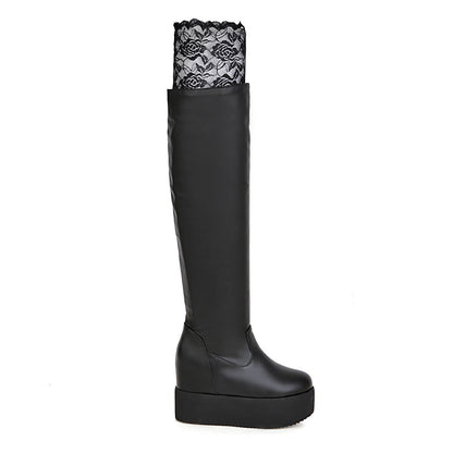 Lace Knee High Boots Platform Women Shoes Fall|Winter 7955