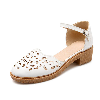 Summer Ankle Straps Sandals Casual Low-heeled Shoes Woman