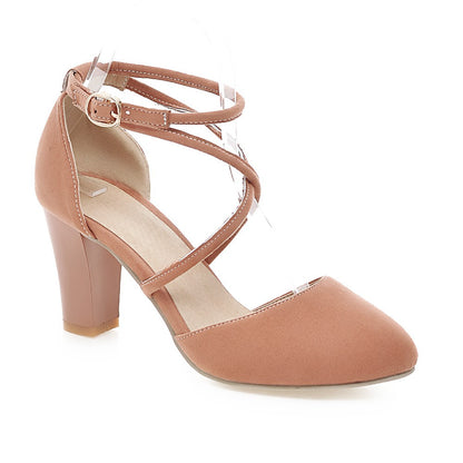 Round Toe Summer Sandals Pumps High-heeled Shoes Woman