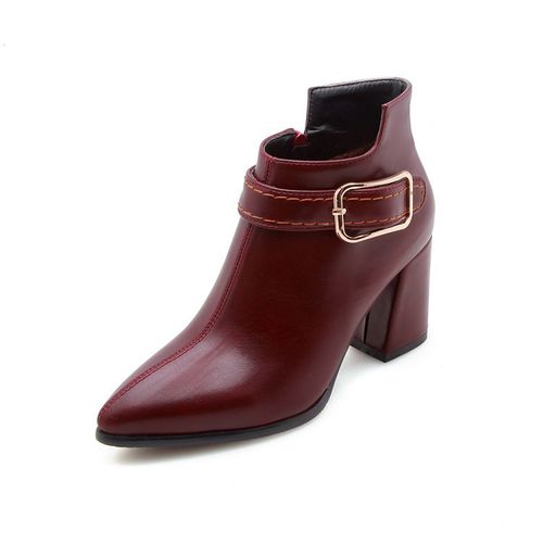 Women Pointed Toe High Heels Short Boots