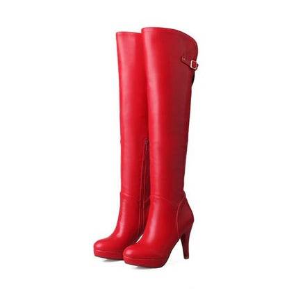 Women High Heels Platform Knee High Boots