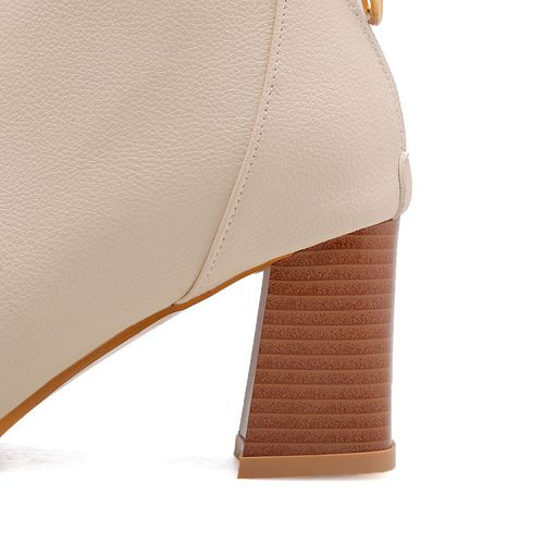 Round Toe Zip Women's High Heeled Ankle Boots