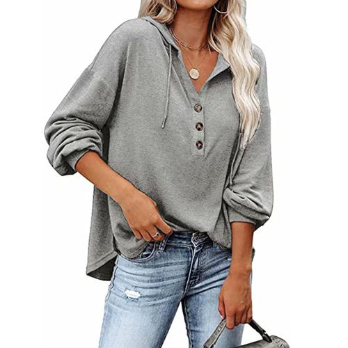 Womens Button Cardigan Solid Color Long Sleeve Sweater