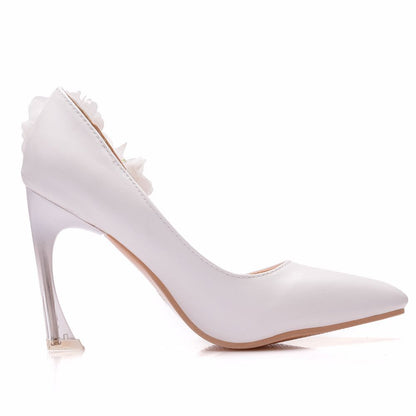 Women Crystal Flora Stiletto Heel Wedding Pumps