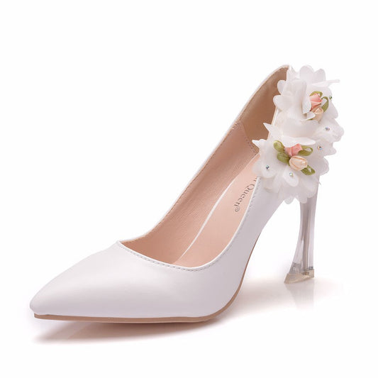 Women Crystal Flora Stiletto Heel Wedding Pumps