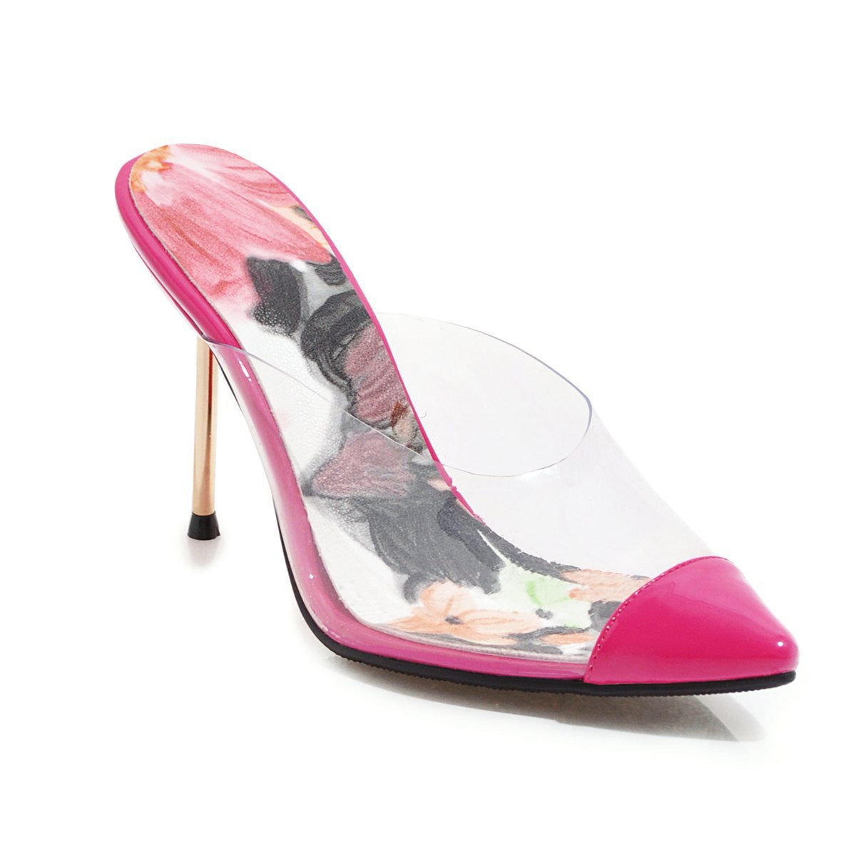 Women's Pointed Toe Transparent Ultra High Heel Stiletto Heel Sandals