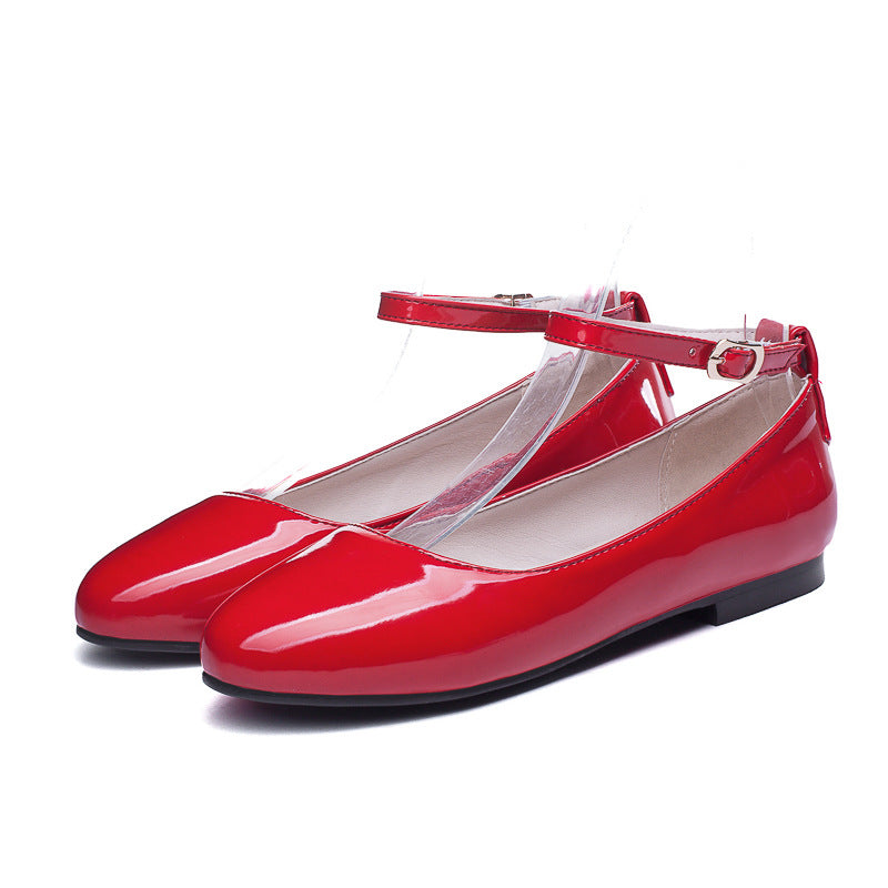 Girls Buckle Strap Flat Shoes