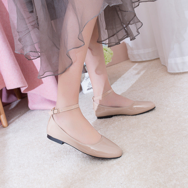 Girls Buckle Strap Flat Shoes