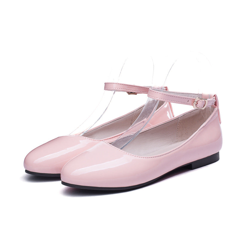 Girls Buckle Strap Flat Shoes