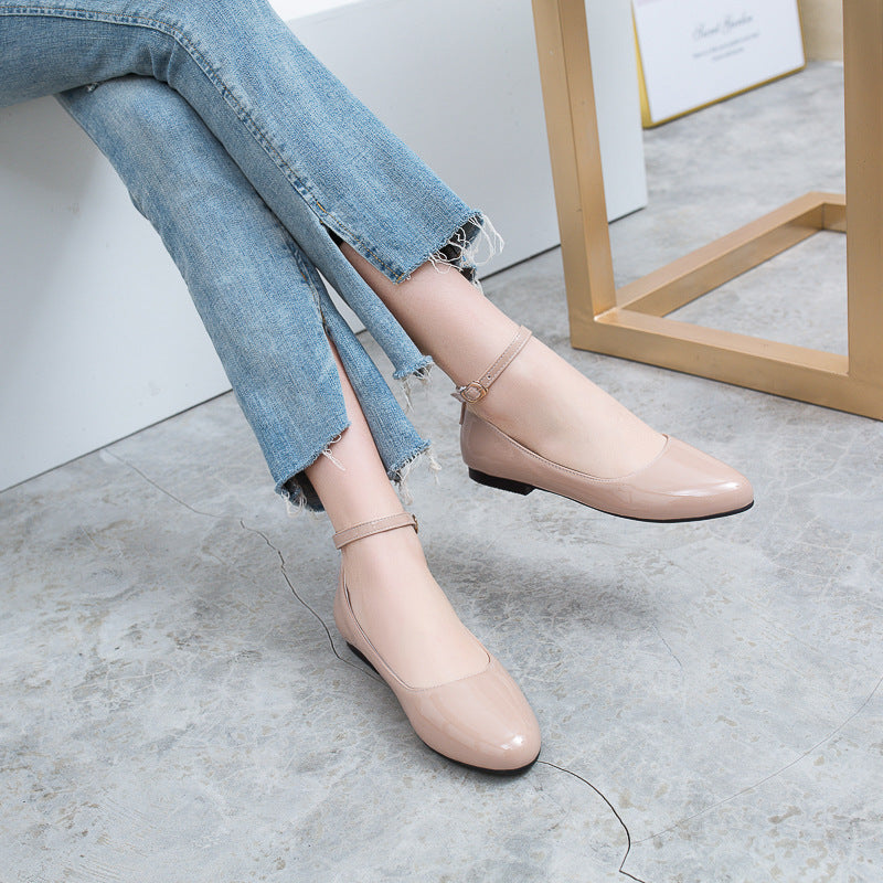 Girls Buckle Strap Flat Shoes