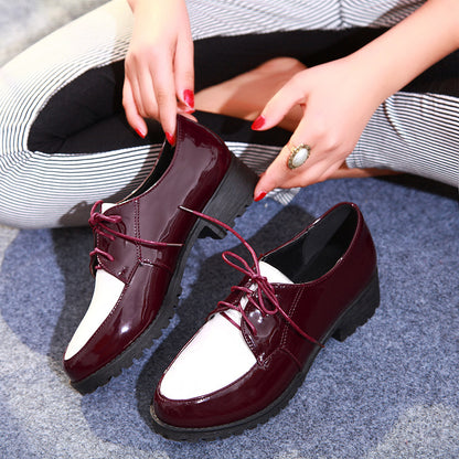 Women's Color Block Low Heeled Shoes