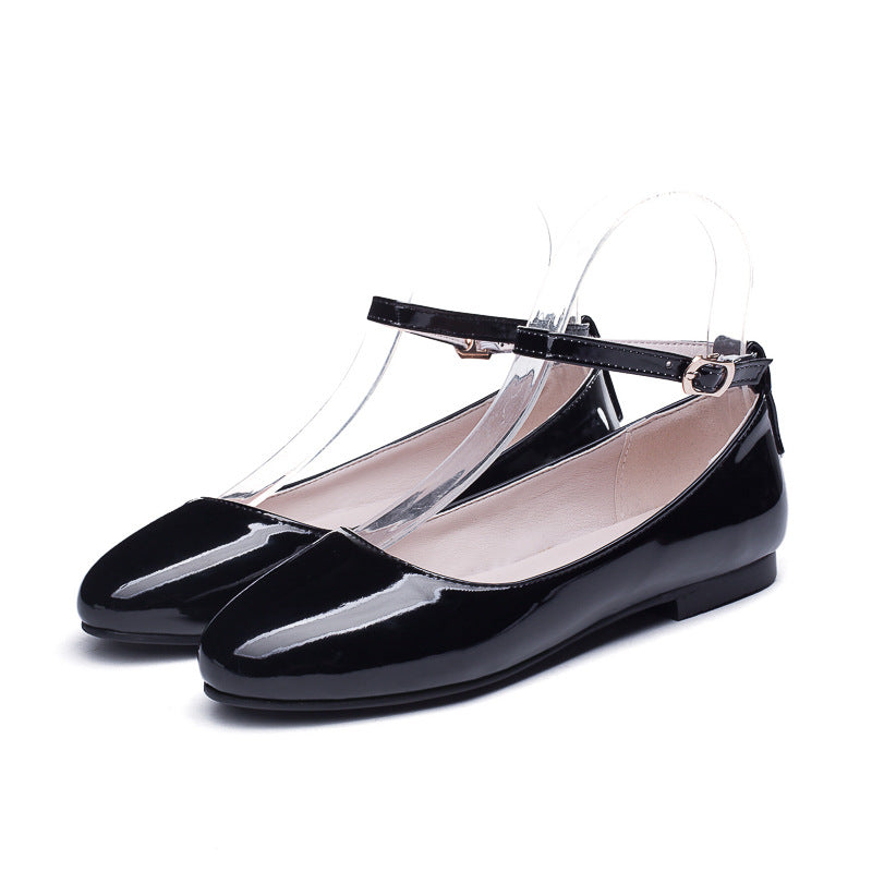 Girls Buckle Strap Flat Shoes