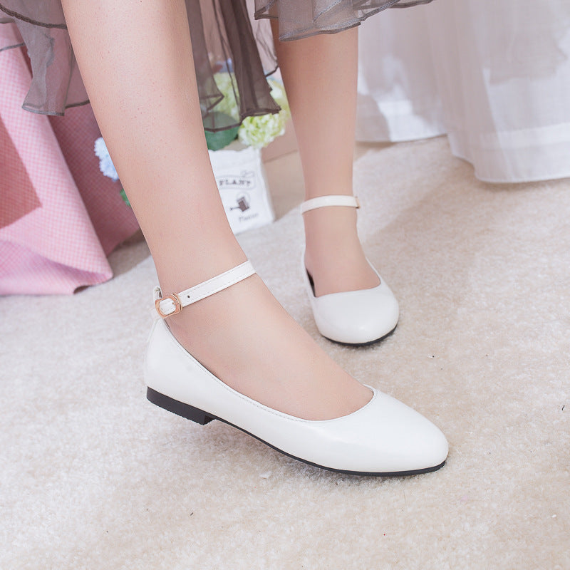 Girls Buckle Strap Flat Shoes
