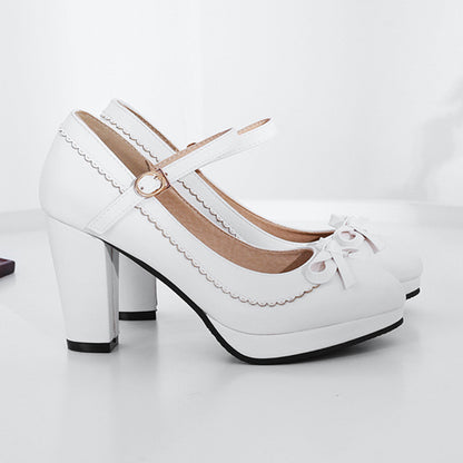 High-heel Fastener Shallow Mouth Platform Pumps