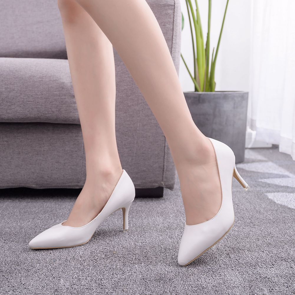 Women Stiletto Heel Pointed Toe Pumps Crystal Shoes