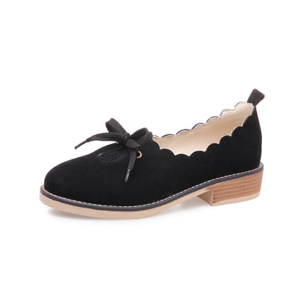 Women's Round-head Shallow-mouth Low Heeled Shoes