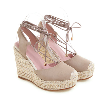 Women's Cross-strap Hollow Wedges Sandals