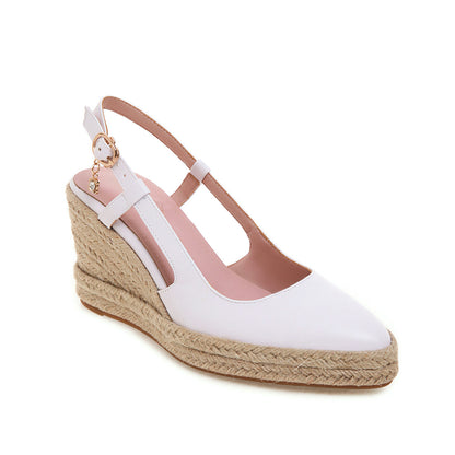 Women's Pointed Toe Buckle Wedges Sandals