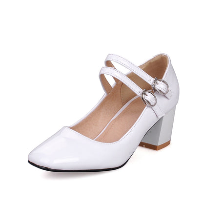 Square Head High Heel Shallow Mouth Women Pumps