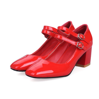 Square Head High Heel Shallow Mouth Women Pumps