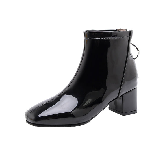 Women's Patent Leather Ankle Boots