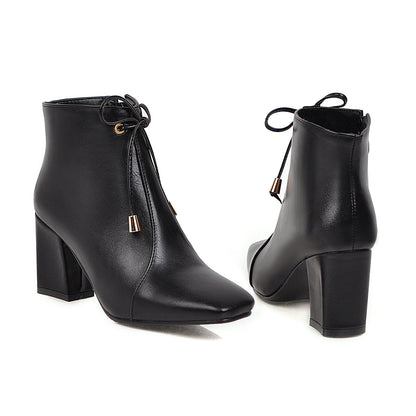 Women's British Style Low Heeled Ankle Boots