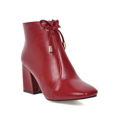 Women's British Style Low Heeled Ankle Boots