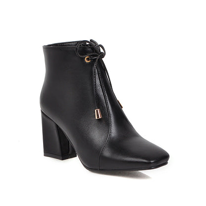 Women's British Style Low Heeled Ankle Boots