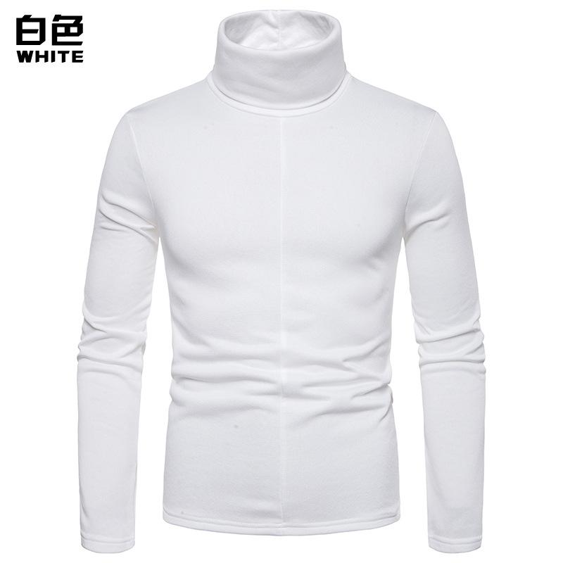 Men's Plus Size Fleece Turtle Neck Long Sleeves T-shirt