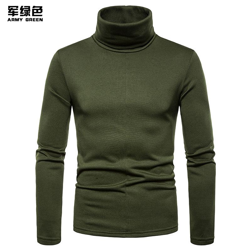 Men's Plus Size Fleece Turtle Neck Long Sleeves T-shirt
