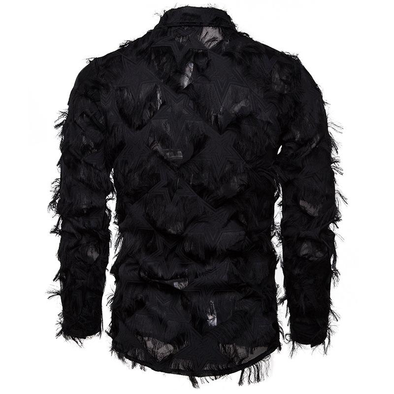 Men's Manual Solid Feather Specialty Henry Stand-Up Collar Long Sleeves Shirts