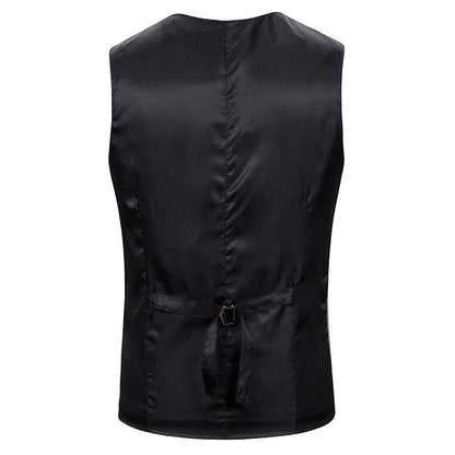 Men's Woollen Single Breasted Tough Guy Suit Vest