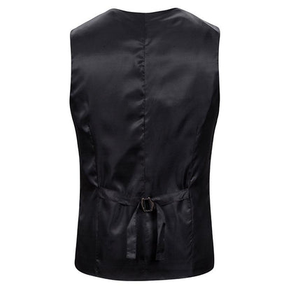 Men's Woollen Single Breasted Tough Guy Suit Vest