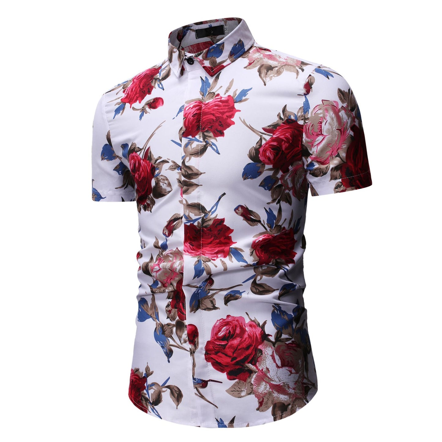 Men's Prints Lapels Short Sleeves Shirts