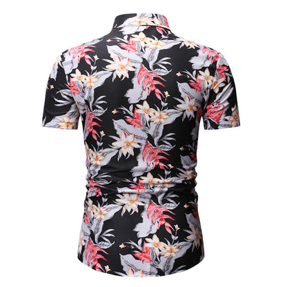 Men's Prints Lapels Short Sleeves Shirts