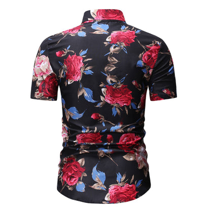 Men's Prints Lapels Short Sleeves Shirts