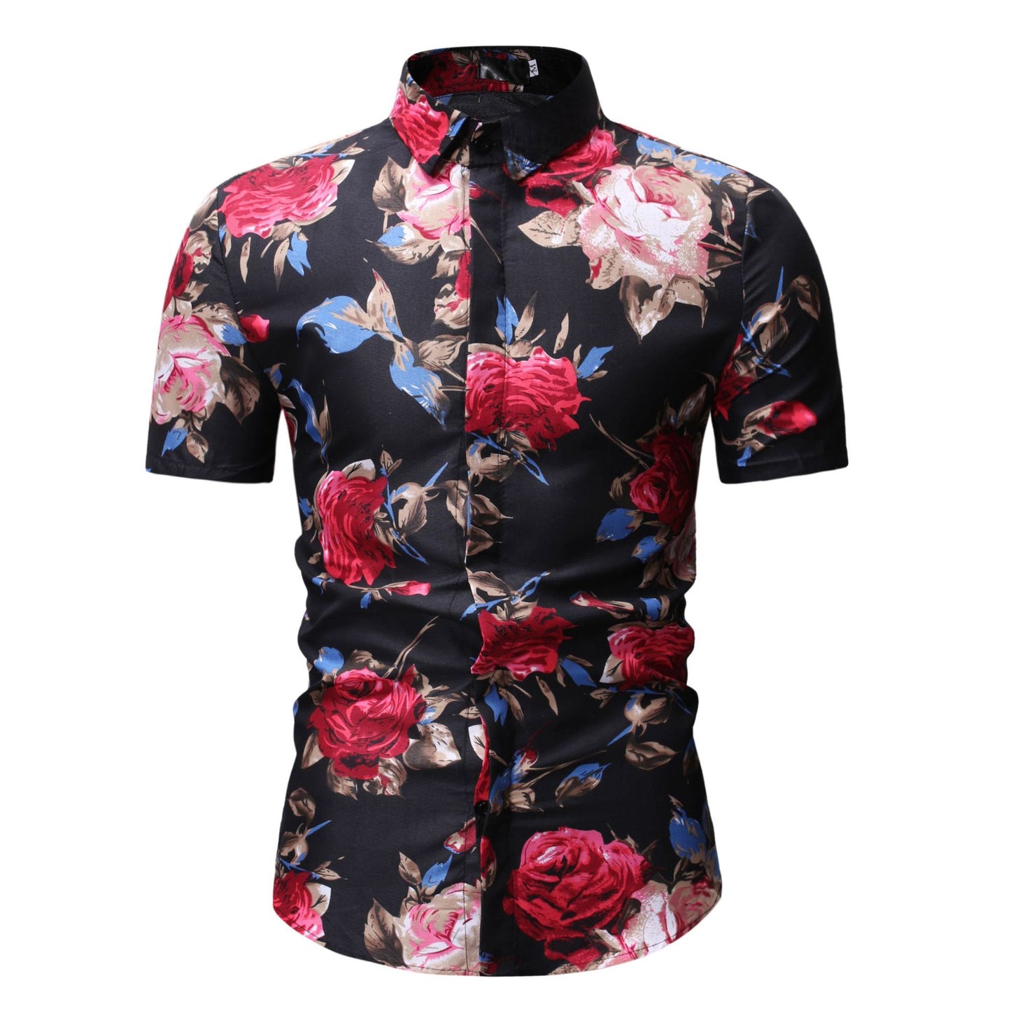 Men's Prints Lapels Short Sleeves Shirts