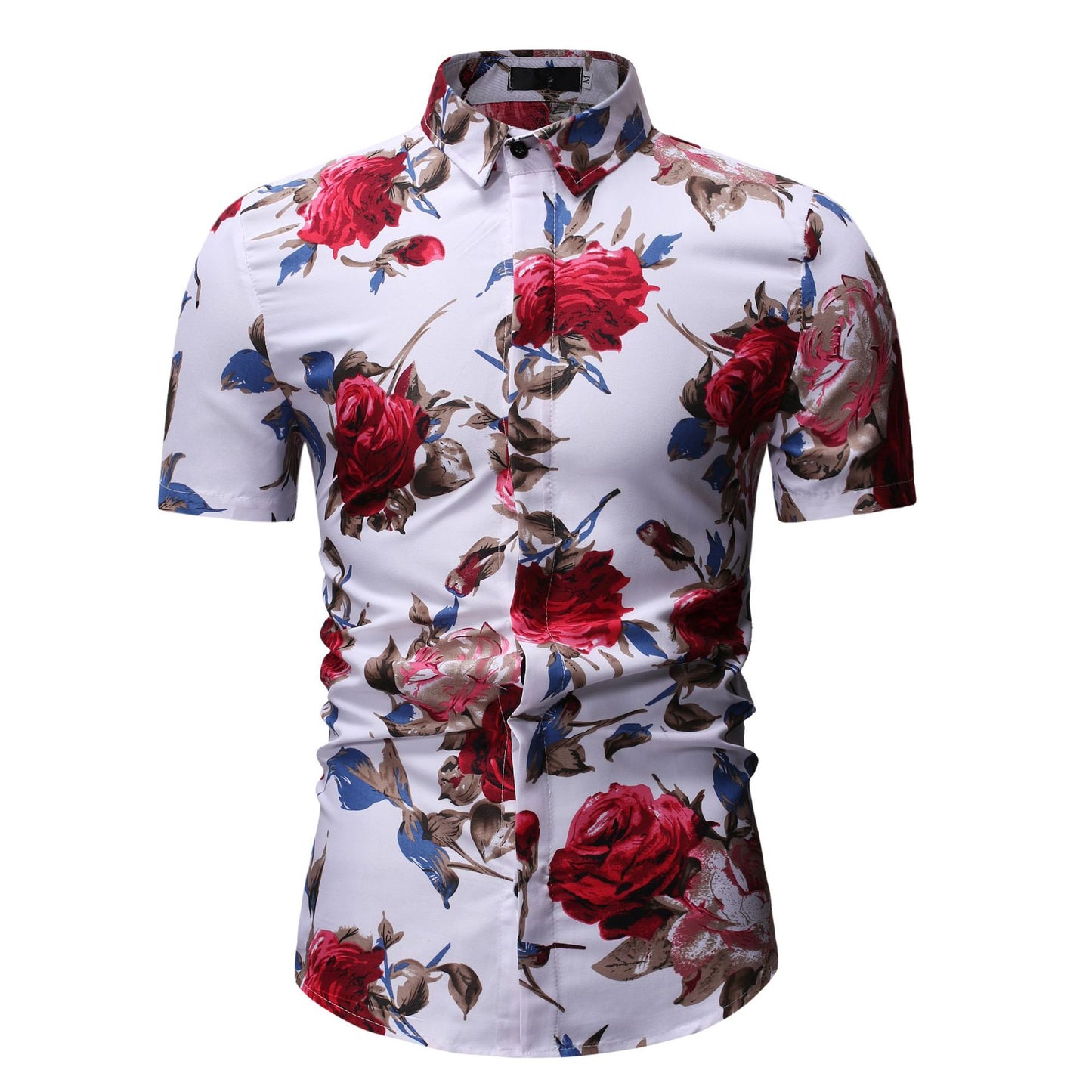 Men's Prints Lapels Short Sleeves Shirts