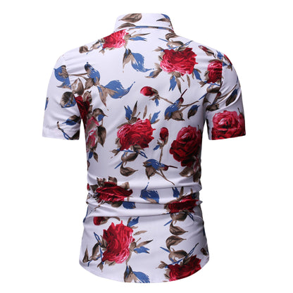 Men's Prints Lapels Short Sleeves Shirts