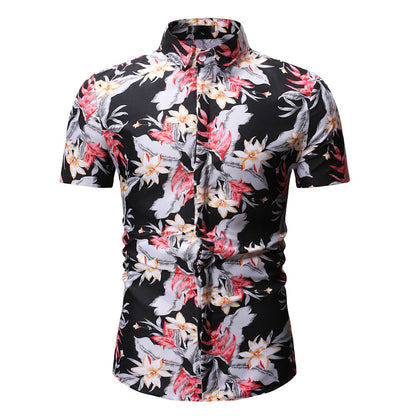 Men's Prints Lapels Short Sleeves Shirts