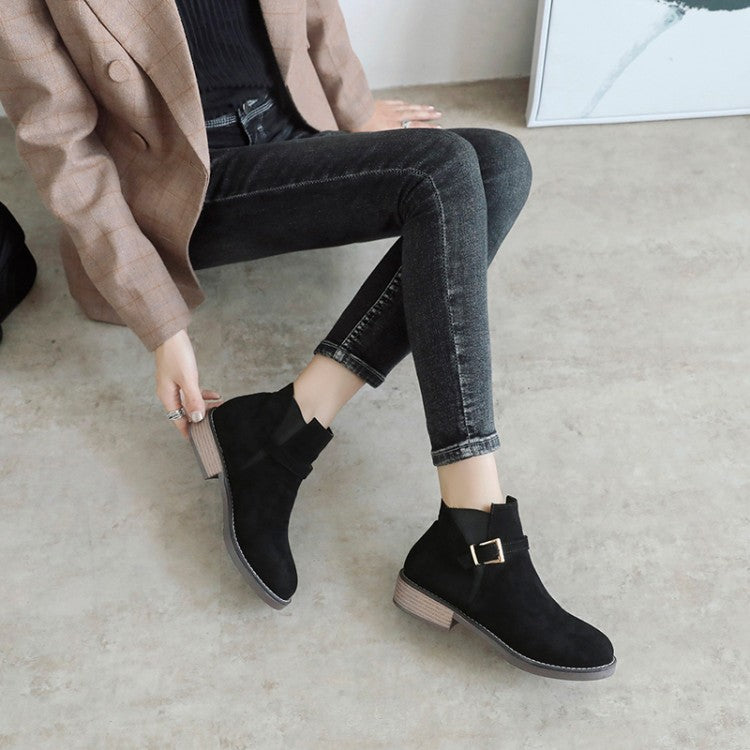 Women Buckle High Heels Short Boots Shoes Woman