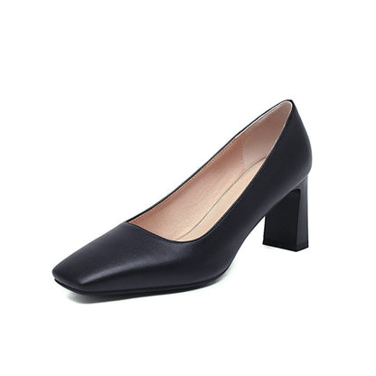 Women Square Toe High Heel Pumps