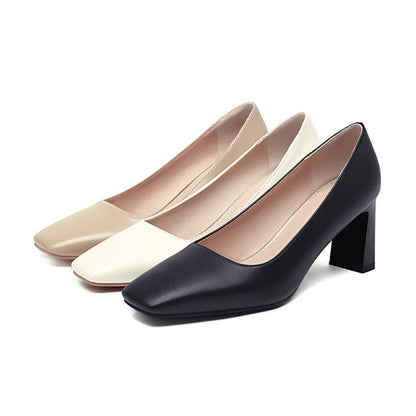 Women Square Toe High Heel Pumps