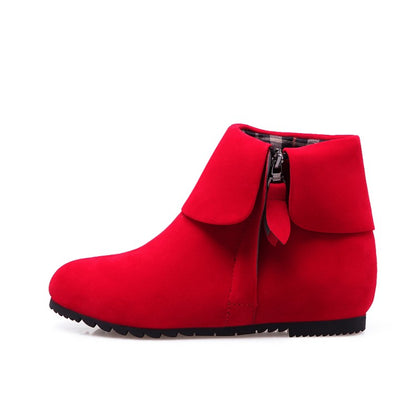 Women Suede Wedges Heel Short Boots