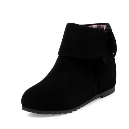 Women Suede Wedges Heel Short Boots