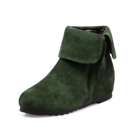 Women Suede Wedges Heel Short Boots