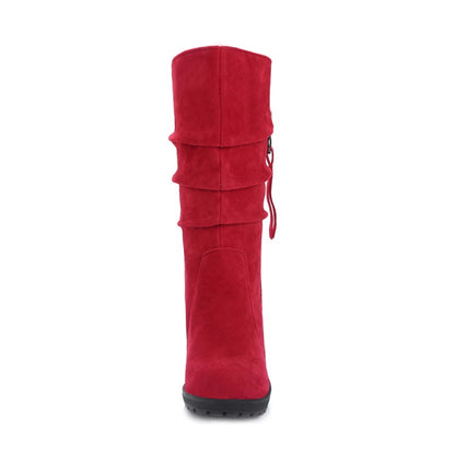 Women Wedge Heel Mid Calf Boots