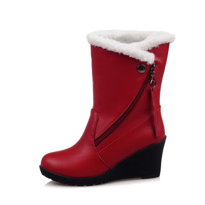 Women Wedges Heels Short Snow Boots